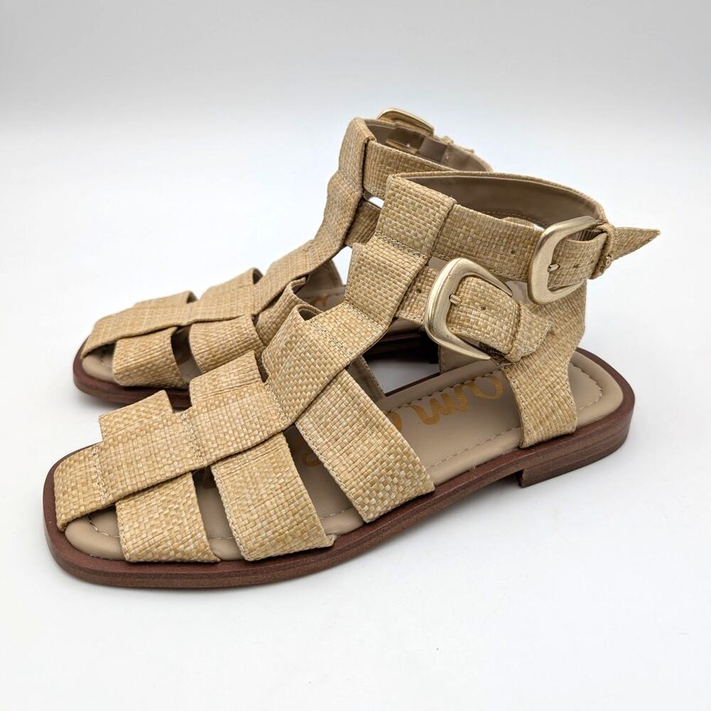 Sam Edelman Dawn Sandals Women's Bleached Beechwood Weave Size US7M EU37